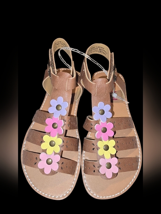 Other - New Girl's Brown Floral-Detail Sandals Size 12
